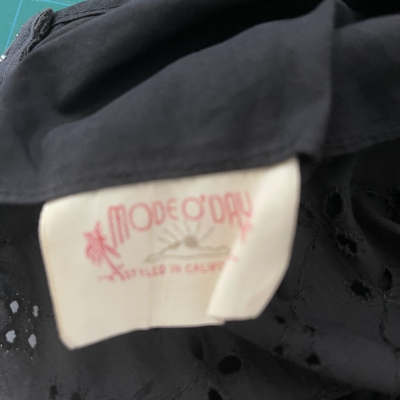 Vintage Black Eyelet Dress Mode O Day - Picture 7 of 7